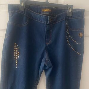 Stylish Blue Embellished Jeans Women’s 18